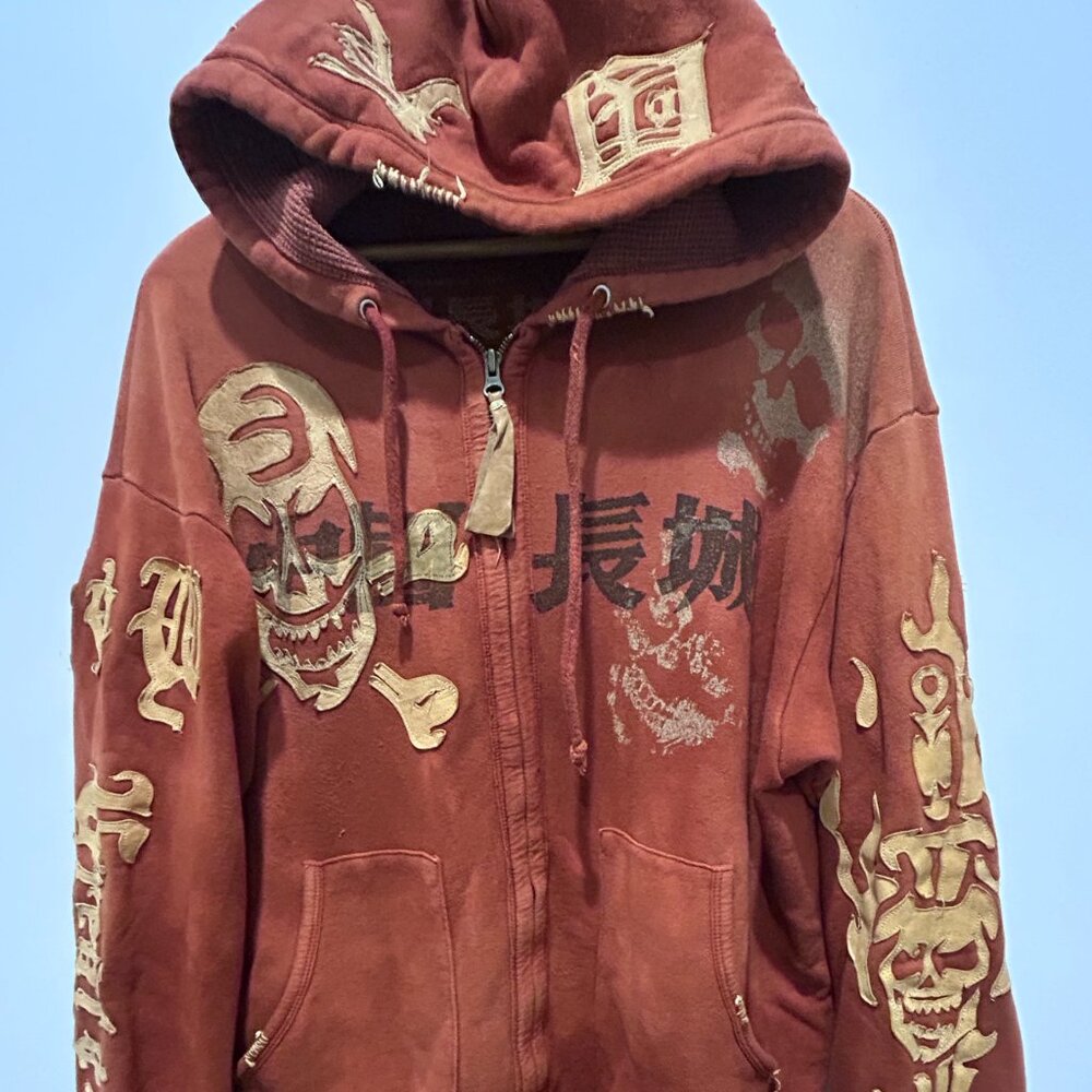RARE The Great China Wall Los Angeles Skull hoody